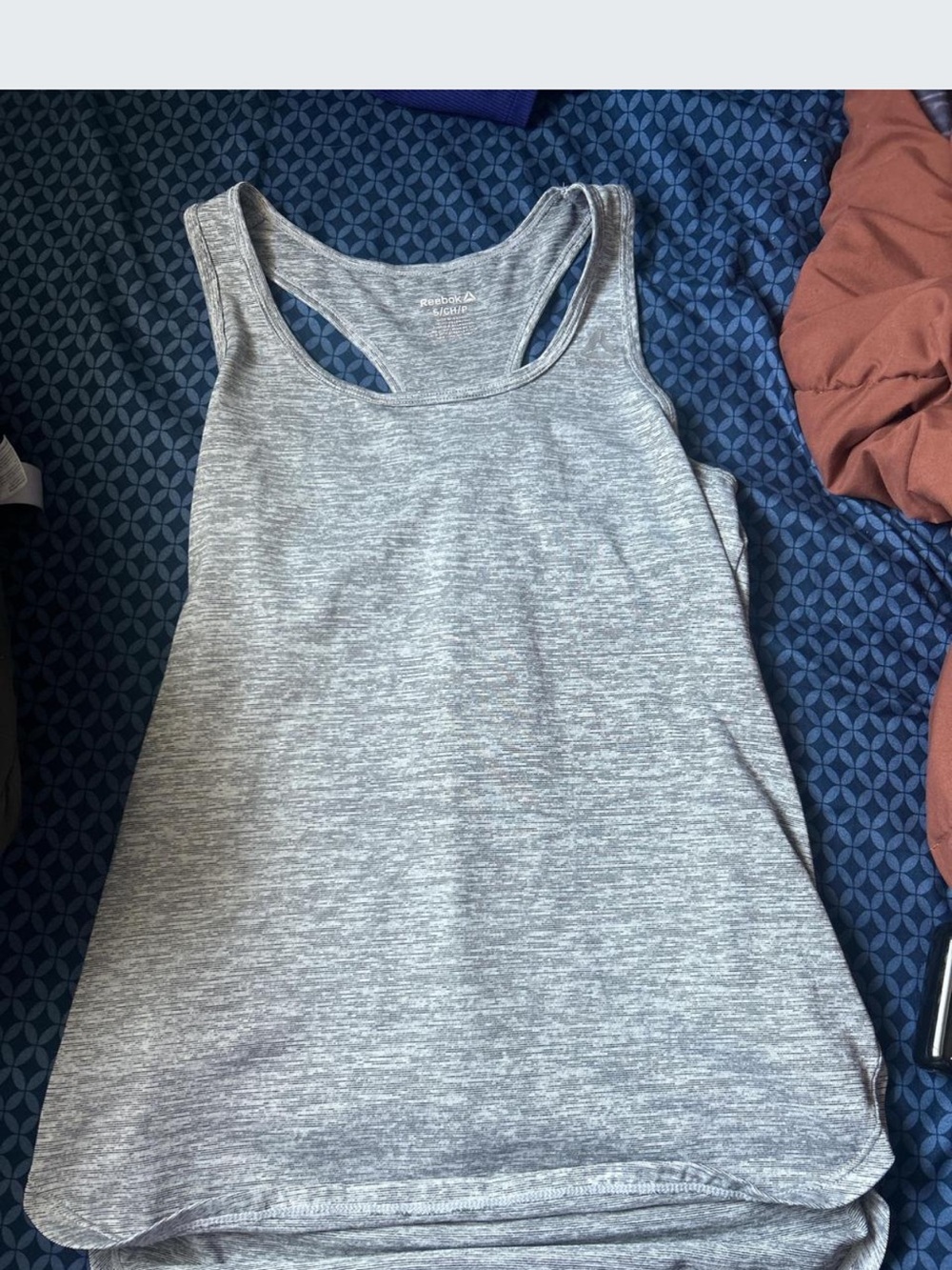 Reebok Light Gray Heather Racerback Tank Top